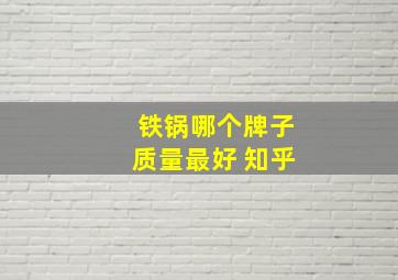 铁锅哪个牌子质量最好 知乎